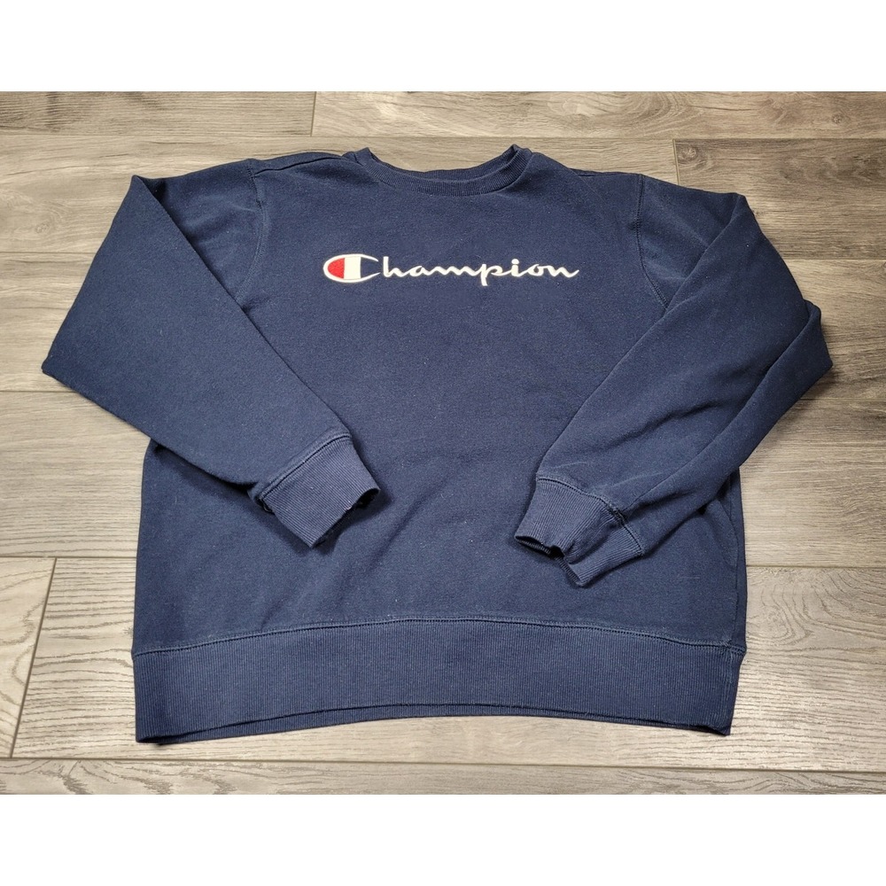 Men's Champion Authentic Athlenticwear Blue Sweatshirt Long Sleeve Size XL
